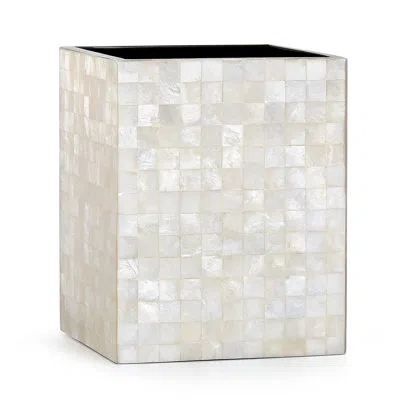 Labrazel Capiz Blanc Waste Basket In Gray