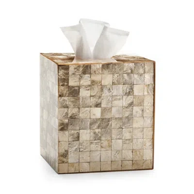Labrazel Capiz Tissue Box Cover In Champagne