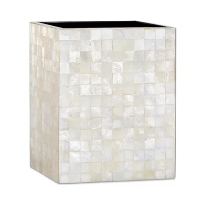 Labrazel Capiz Waste Basket In Ivory