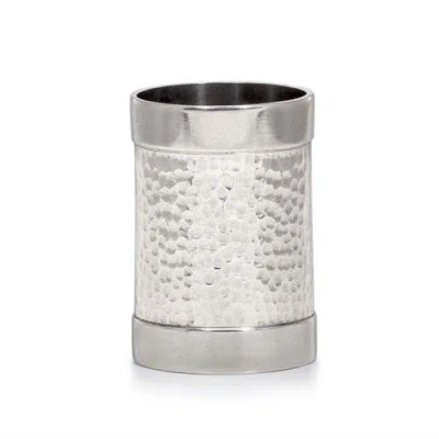 Labrazel Contempo Hammered Brush Holder In Silver
