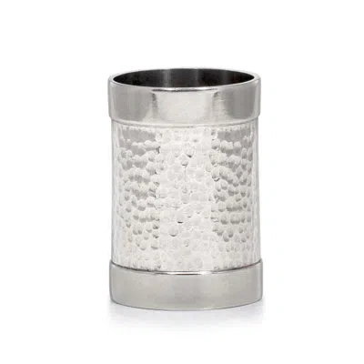 Labrazel Contempo Hammered Brush Holder In Silver