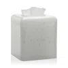 Labrazel Contessa White Tissue Box Cover In White/ Gold