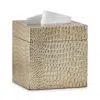 Labrazel Crocodile Silver Tissue Cover In Antique Silver