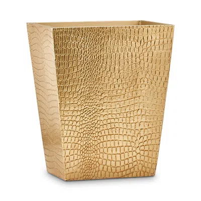 Labrazel Crocodile Waste Basket In Gold
