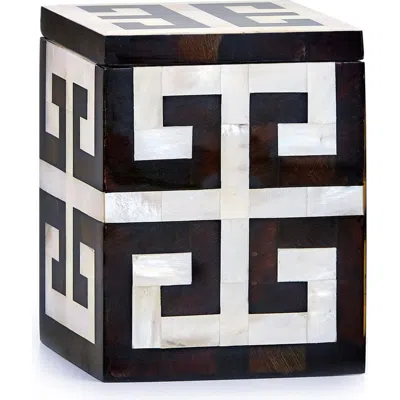Labrazel Greek Key Canister In Gray