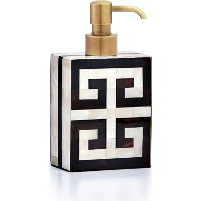 Labrazel Greek Key Pump Dispenser In Ivory-bur Brs