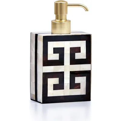 Labrazel Greek Key Pump Dispenser In Ivory-mat Brs