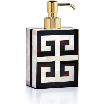 Labrazel Greek Key Pump Dispenser In Ivory-pol Gold
