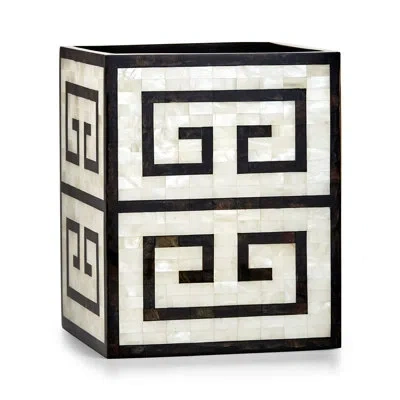Labrazel Greek Key Waste Basket In Black