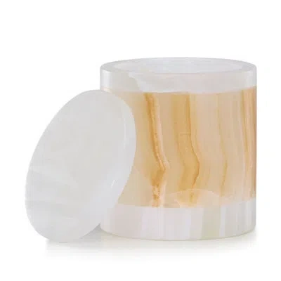 Labrazel Onix Amber Bathroom Storage Container In White;amber