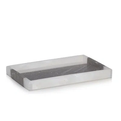 Labrazel Onix Gray Bathroom Tray In Gray;white