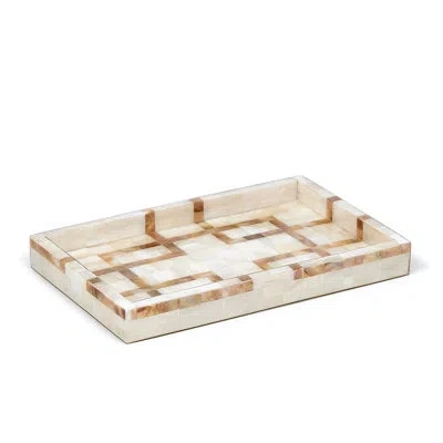 Labrazel Parquet Bathroom Accessory Tray In Ivory;caramel;ivory;caramel