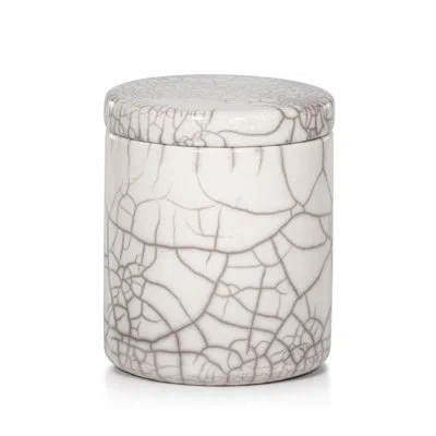 Labrazel Raku Crackle Canister In Ivory