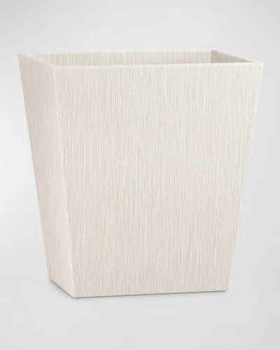 Labrazel Reed Linen Wastebasket In Ivory