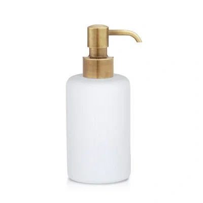 Labrazel Soap Dispenser In White,burnished Brass