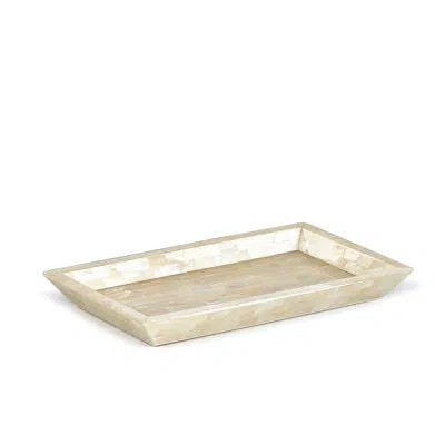 Labrazel White Agate Bathroom Accessory Tray In Opalescent Ivory;opalescent Ivory