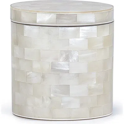Labrazel White Agate Canister In Opalescent Ivory