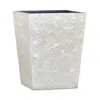 Labrazel White Agate Wastebasket In White