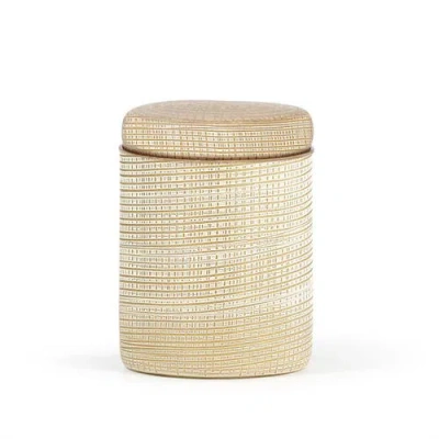 Labrazel Woven Gold Canister In Multi