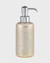Labrazel Woven Metallic Pump Dispenser With Chrome Polished Top In Gray Metallic