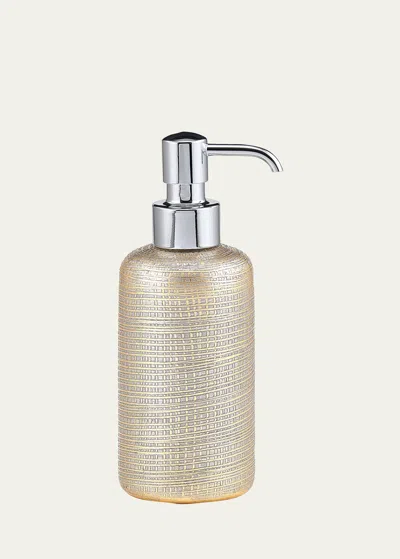 Labrazel Woven Metallic Pump Dispenser With Nickel Polished Top In Gray Metallic