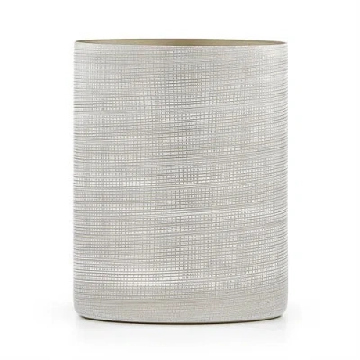 Labrazel Woven Platinum Waste Basket In Silver