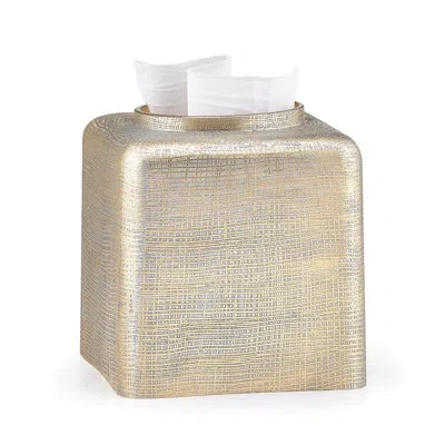 Labrazel Woven Tissue Box Cover In Silver,gold
