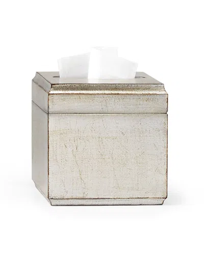 Labrazel York Silver Tissue Box Cover In Antique Silver