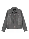 Labrum London Embroidered Denim Jacket In Gray