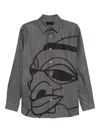 Labrum London Nomoli-print Denim Shirt In Gray
