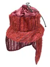 Labrum London Frayed-detail Ripstop Bucket Hat In Red