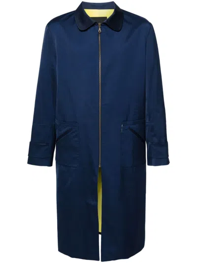 Labrum London Rounded-collar Shell Coat In Blue