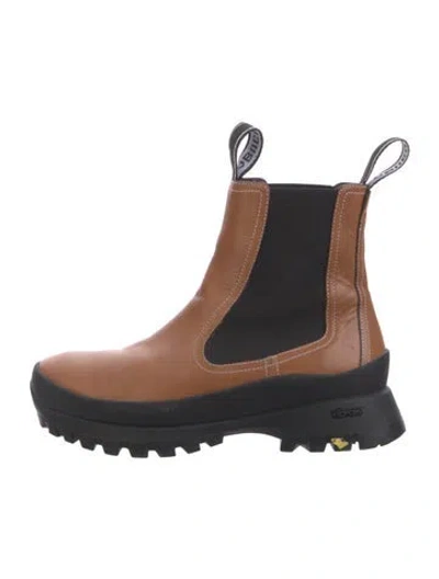 Pre-owned Labucq Leather Chelsea Boots In Brown