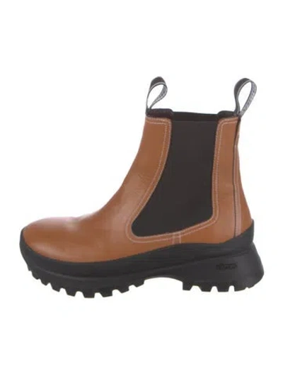 Pre-owned Labucq Leather Chelsea Boots In Brown