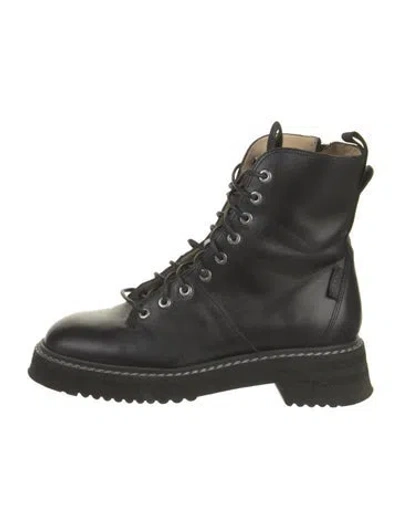 Pre-owned Labucq Leather Combat Boots In Black