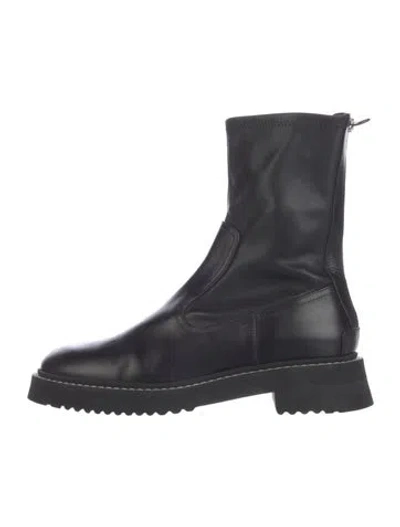 Pre-owned Labucq Leather Combat Boots In Black