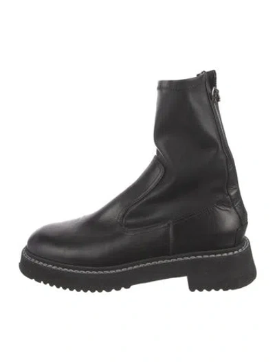 Pre-owned Labucq Leather Combat Boots In Black