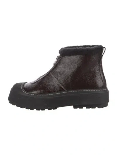 Pre-owned Labucq Leather Lace-up Boots In Brown