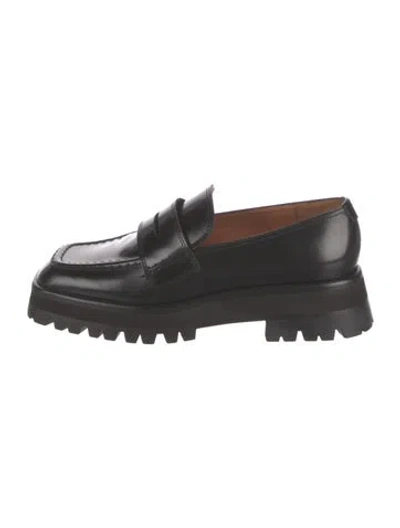 Pre-owned Labucq Leather Loafers In Black
