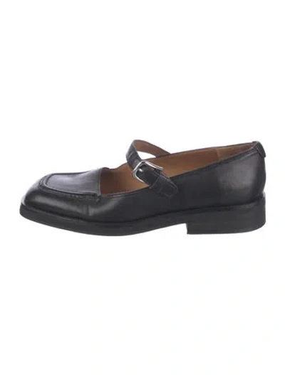 Pre-owned Labucq Leather Mary Jane Flats In Blue
