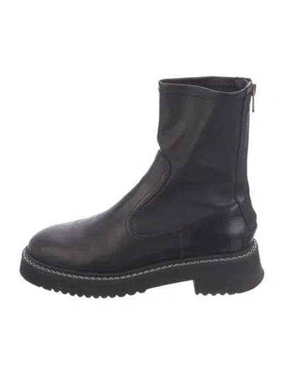 Pre-owned Labucq Leather Moto Boots In Black