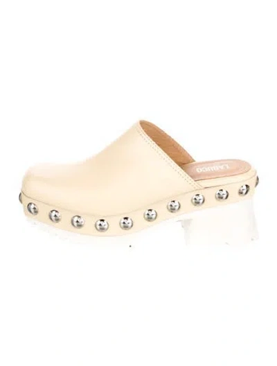 Pre-owned Labucq Leather Mules In Neutral