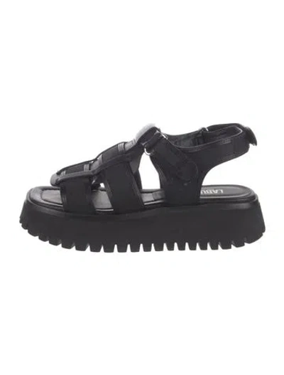 Pre-owned Labucq Leather Sandals In Black