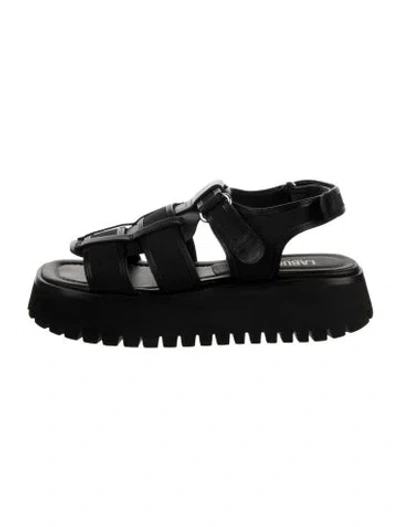 Pre-owned Labucq Leather Sandals In Black