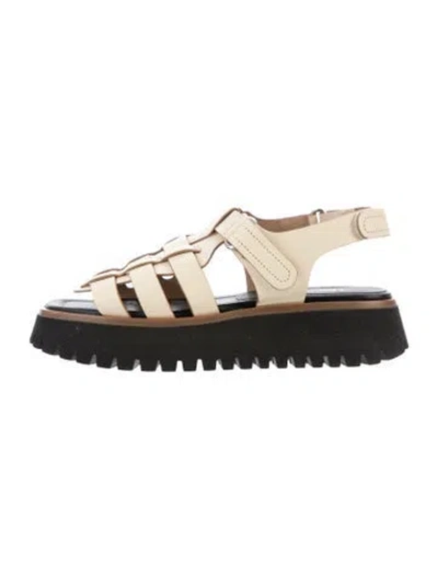 Pre-owned Labucq Leather Sandals In Black