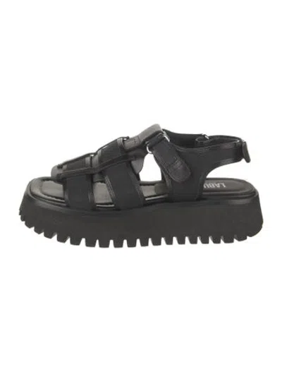Pre-owned Labucq Leather Sandals In Black
