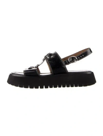 Pre-owned Labucq Leather Sandals In Blue