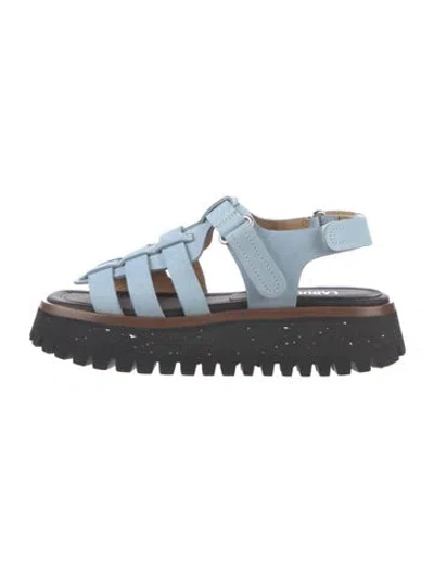 Pre-owned Labucq Leather Sandals In Blue