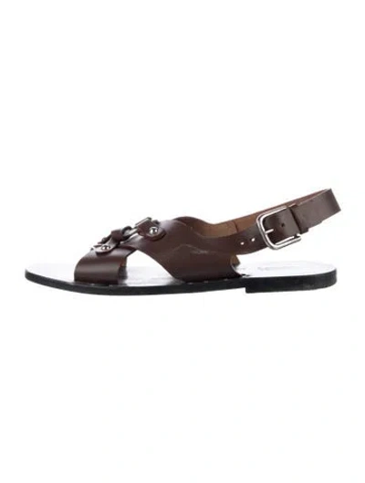 Pre-owned Labucq Leather Sandals In Brown