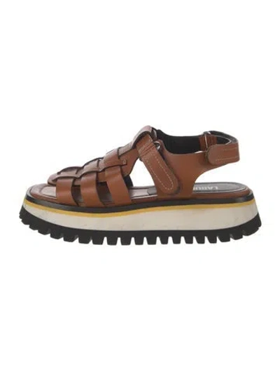 Pre-owned Labucq Leather Sandals In Brown
